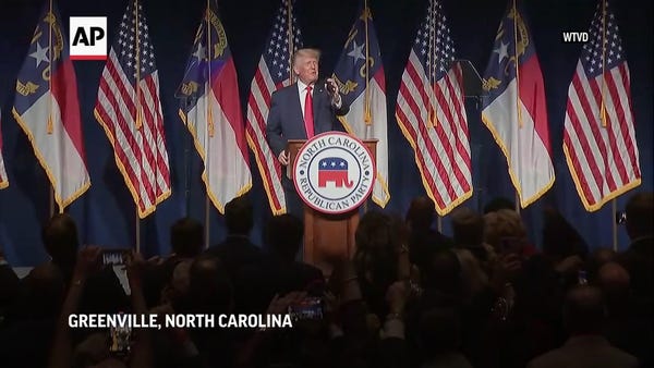 Trump returns to political stage in North Carolina