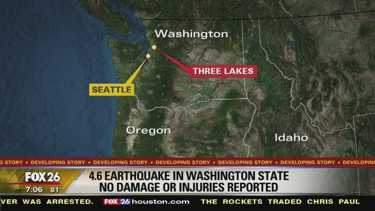 Washington state rattled by 4.6 magnitude earthquake