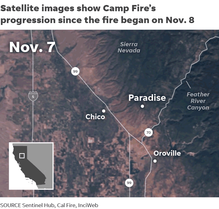 Camp Paradise California Fire Map