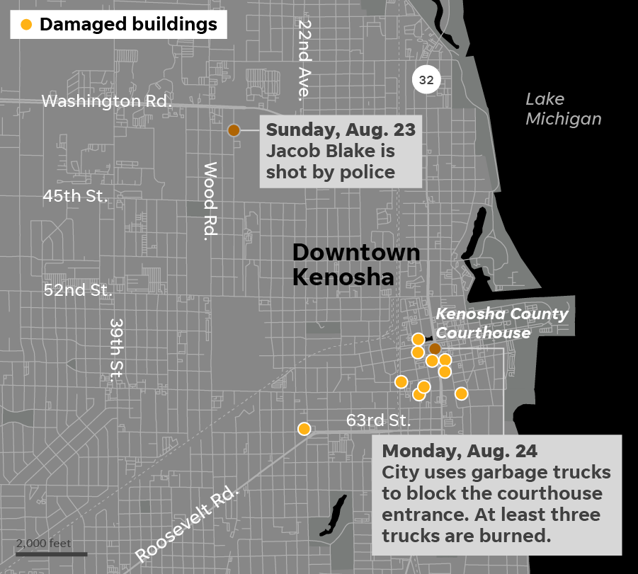 Show Me A Map Of Kenosha Wisconsin Jacob Blake Shooting: Timeline Of Kenosha's Violence And Death