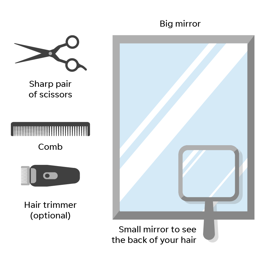 how to trim the top of your hair with scissors