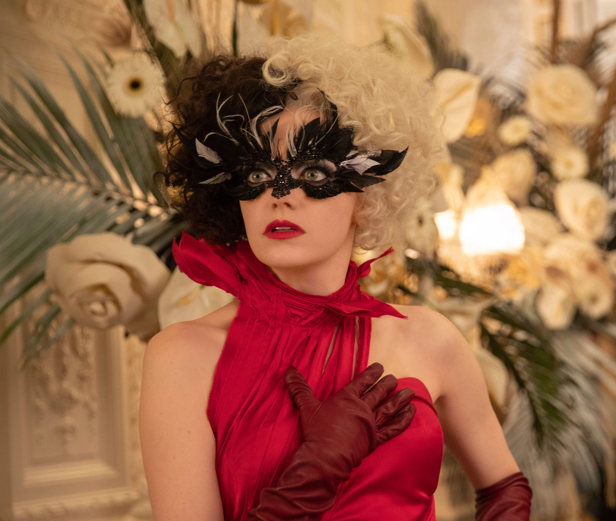 2021 Cruella De Vil Emma Stone Red Dress Cosplay Costume-Takerlama