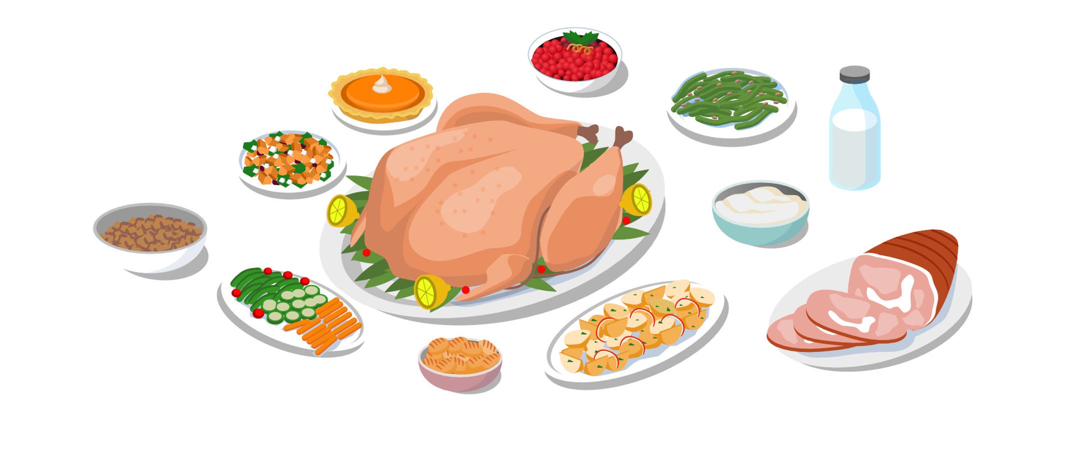 thanksgiving food cartoon