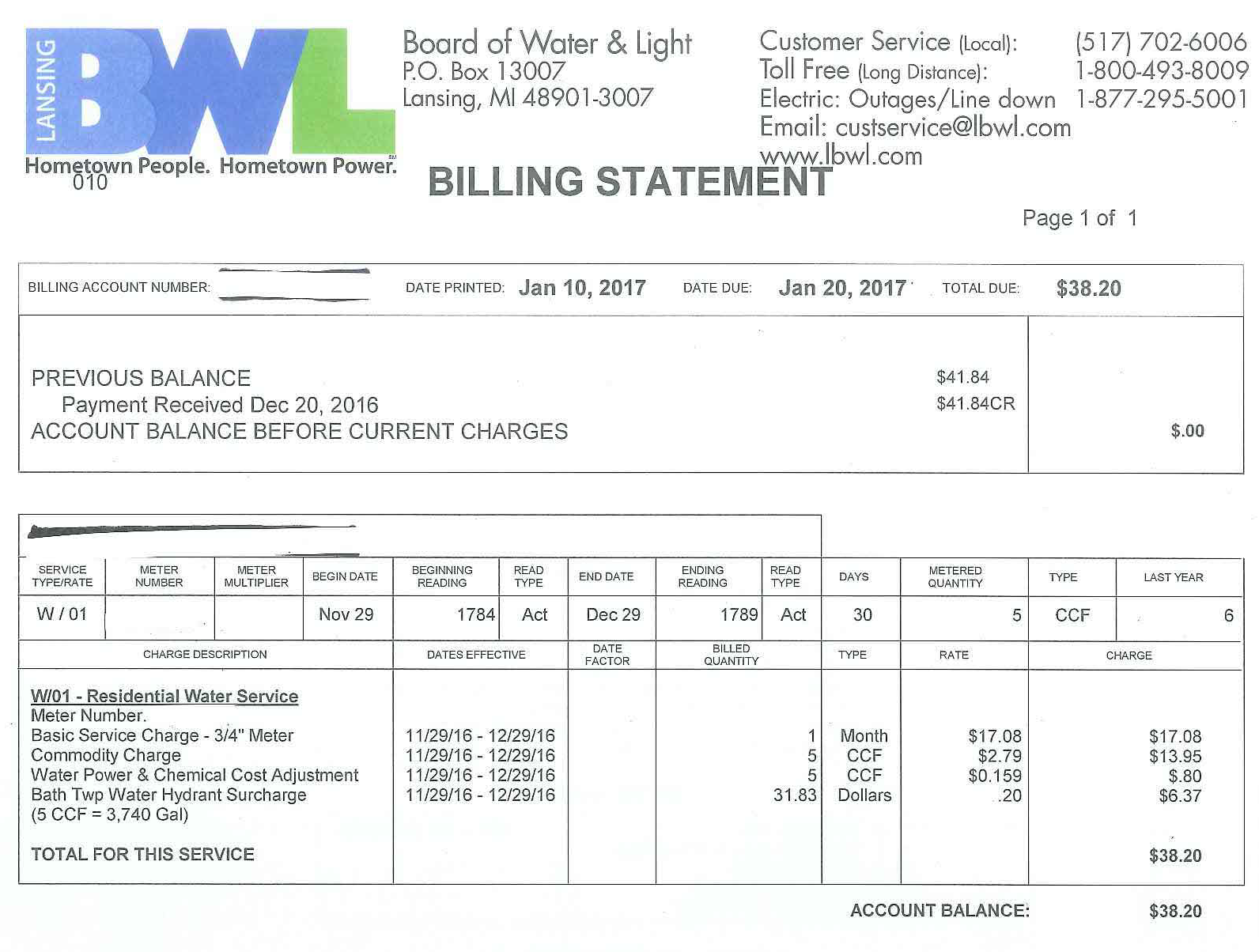 How To Read Your Water Bill