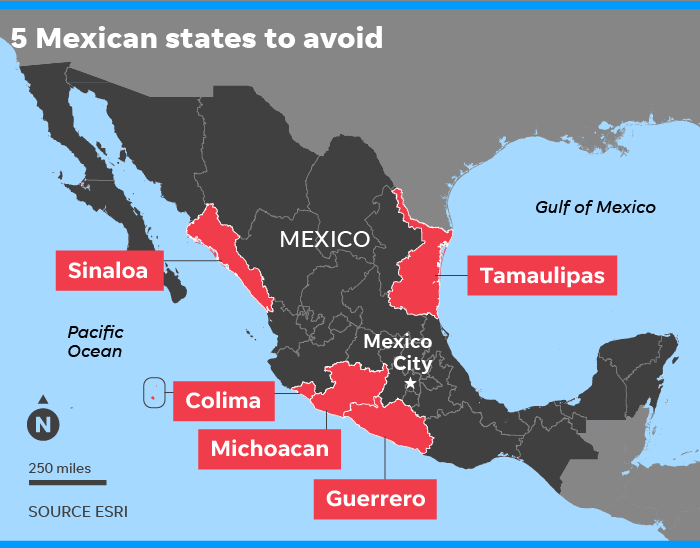 united states travel warning mexico
