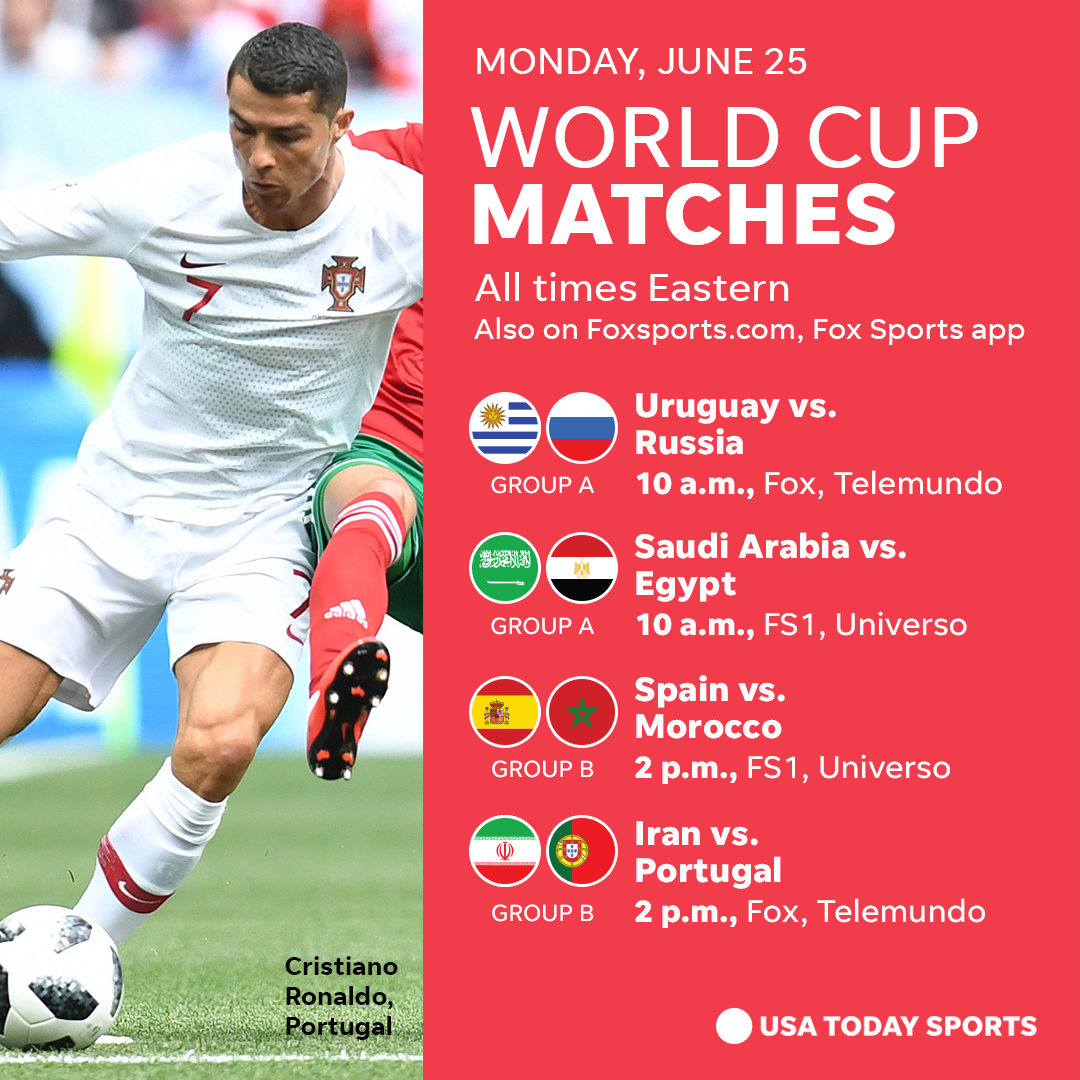 2018 World Cup How to watch, schedule, stories for Monday, June 25