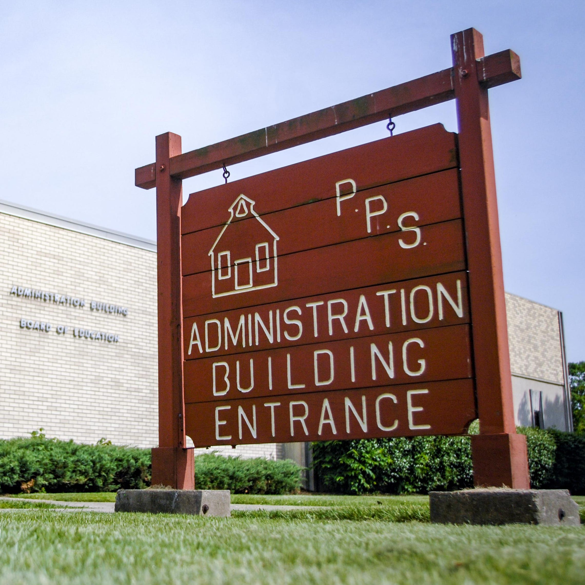 The entrance to the Peoria Public Schools Administration Building is seen in Peoria.