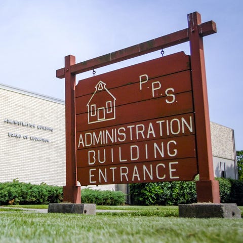 The entrance to the Peoria Public Schools Administ