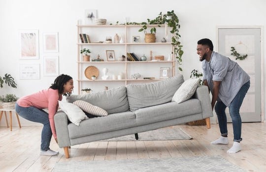 Pivot! If you're moving from an apartment into your first home, you'll likely need to buy some new furniture. Don't forget to factor that into your budget for your new house.