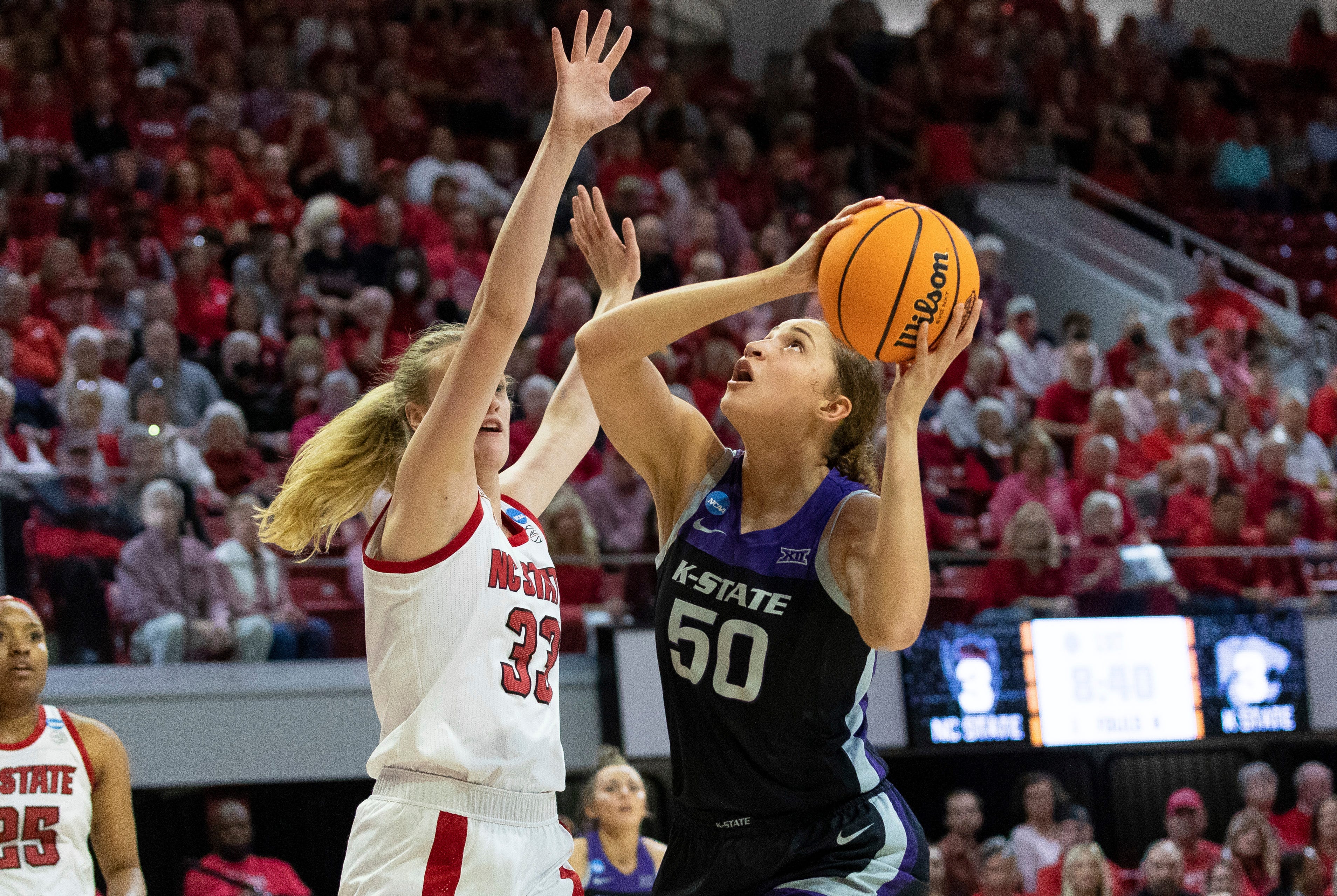 Kansas State women's basketball center Ayoka Lee lost for the season