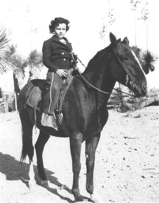 Growing up on a ranch in Southeastern Arizona, Sandra Day O'Connor always had horses to ride - one of her favorites was Chico, a wild horse trained at the Lazy B Ranch and a favorite of the children.
