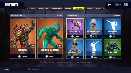 a screenshot shows the fortnite video game s item shop where players can use - fortnite 5 v bucks