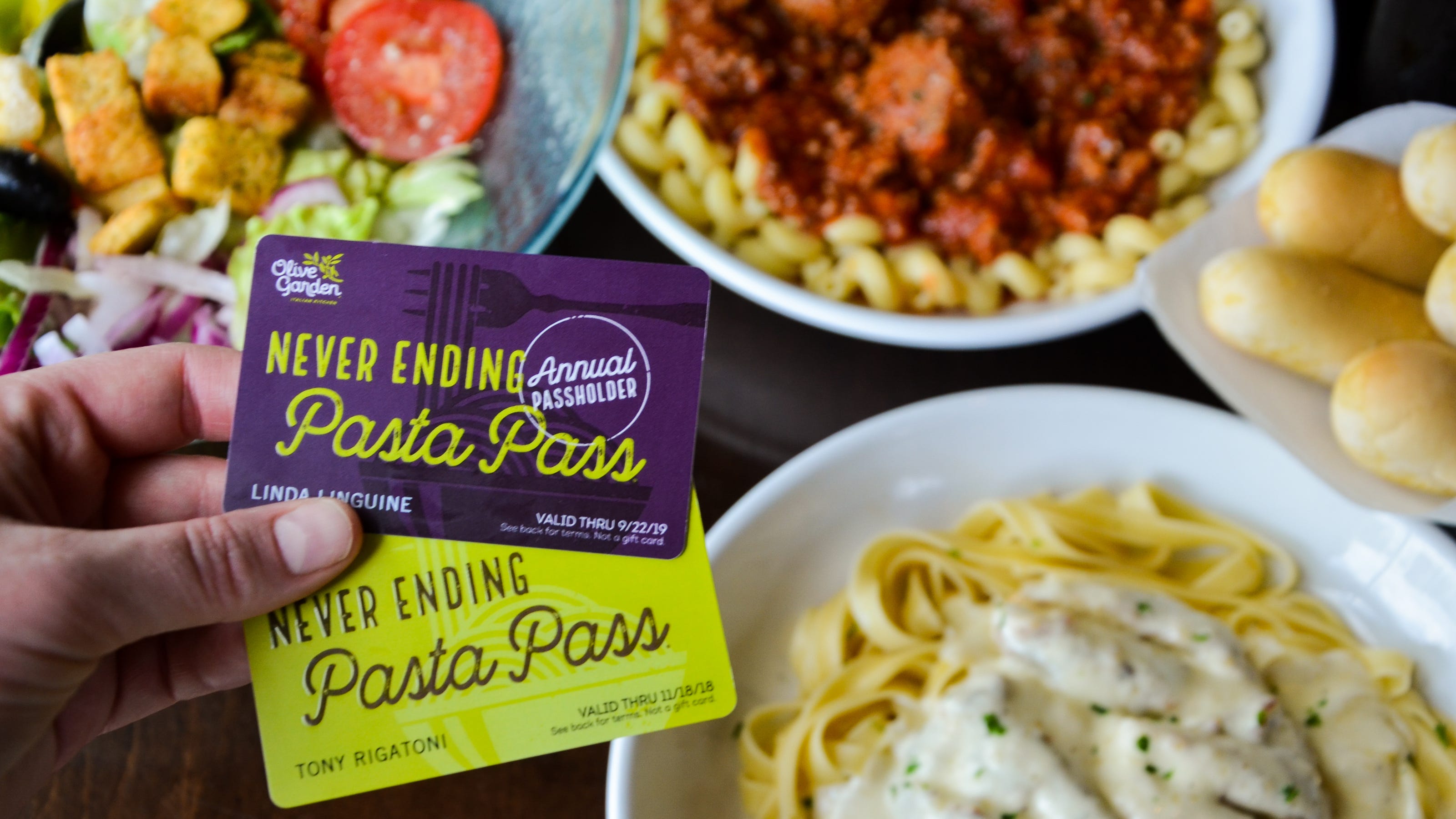 Olive Garden Pasta Pass Carb lovers will have to act fast Thursday