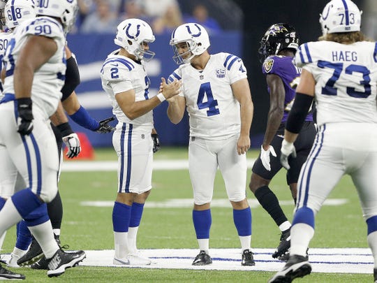 Kicker Adam Vinatieri and Rigoberto Sanchez are back for more information.