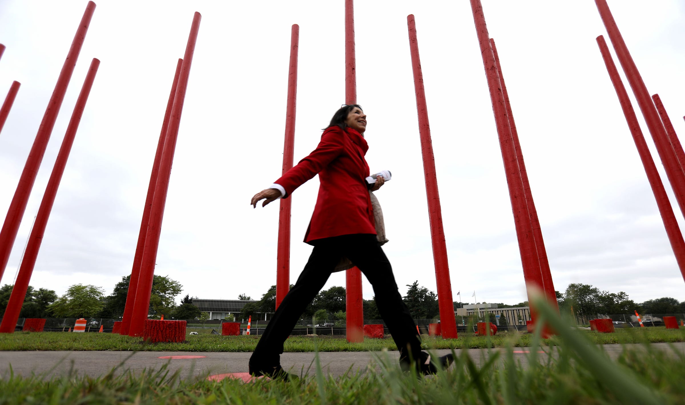 Southfield's Red Pole Park is made from utility poles