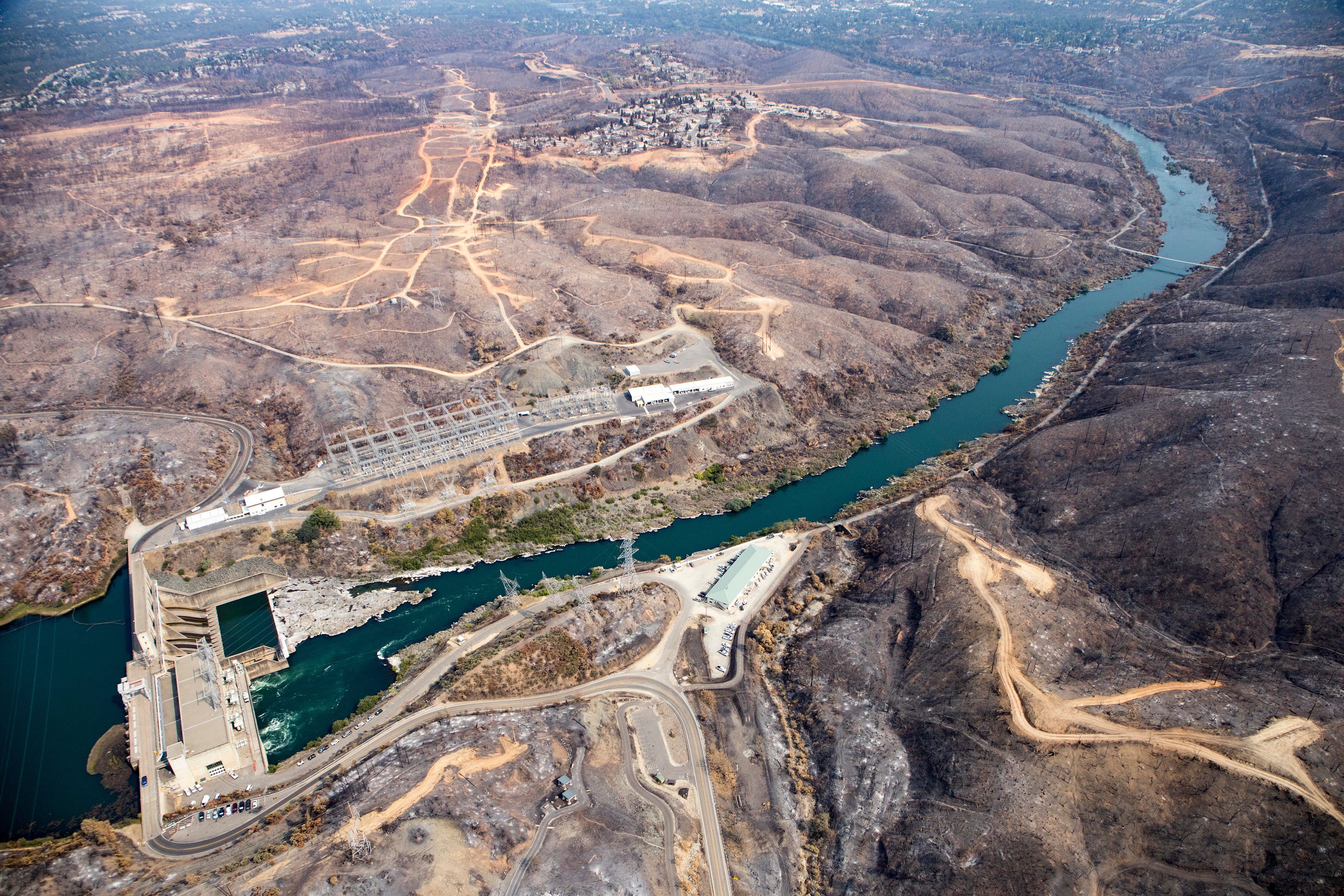 Aerial view of California fire destruction shows extent of devastation