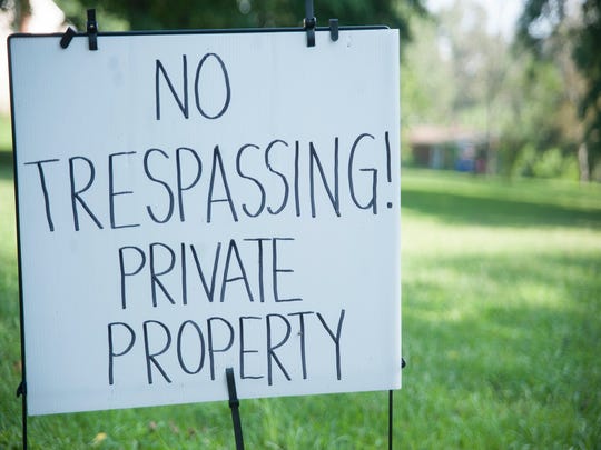 A "No Trespassing" sign is at the home of Katelyn McClure and Mark D Amico in Florence, New Jersey, whose authorities searched the house on Thursday, September 6, 2018.