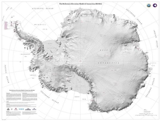 The new map of Antarctica shows the continent with astonishing details.