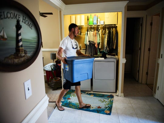 Jesse Prince is preparing to evacuate his home in North Myrtle Beach, Florida in anticipation of Hurricane Florence on September 12, 2018.