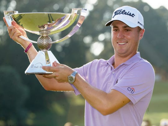 Last season, Justin Thomas hoisted the trophy after winning the FedEx Cup.