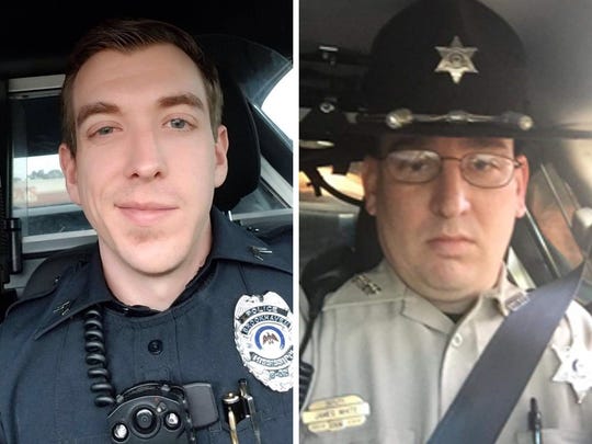 Brookhaven police officers, Zack Moak, left, and James White were killed in the line of duty on Saturday morning, September 29, 2018.