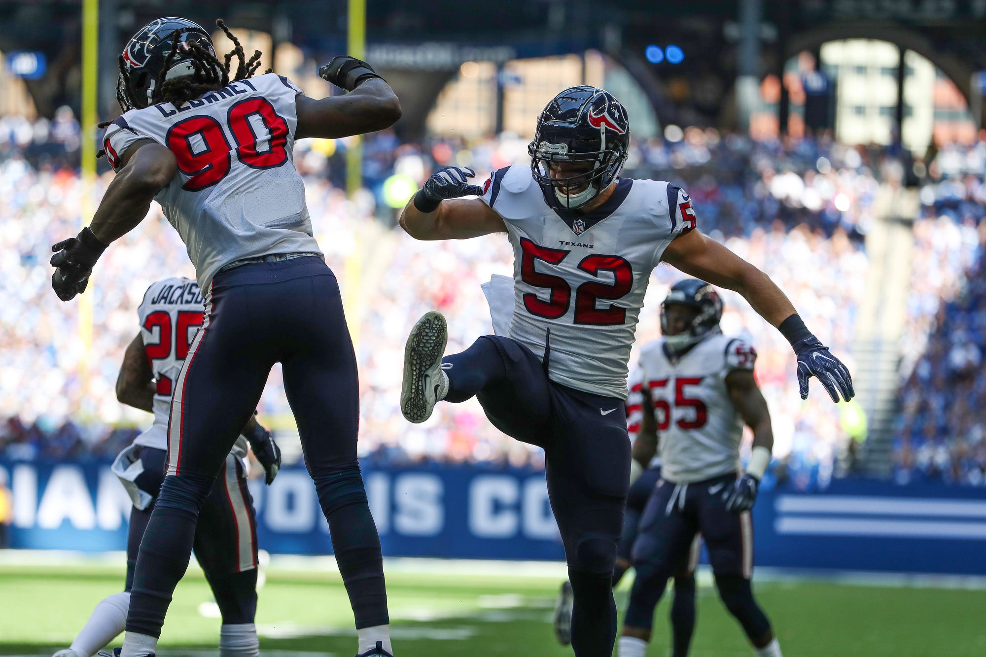 Baltimore Ravens S Chuck Clark (36) reacts after sacking San Francisco  49ers QB Jimmy Garoppolo (10), not pictured, in the first quarter of a game  at M&T Bank Stadium in Baltimore, Maryland