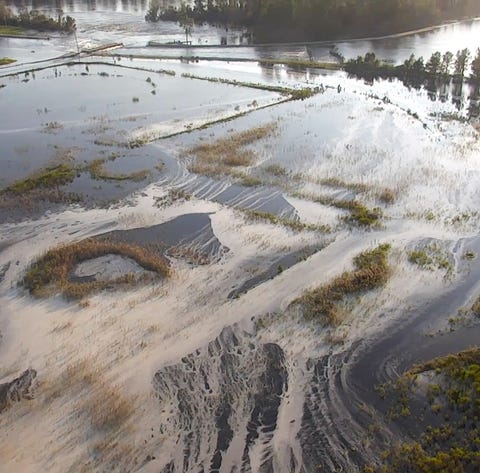 Drone video on Sept. 21, 2018, captures  gray...