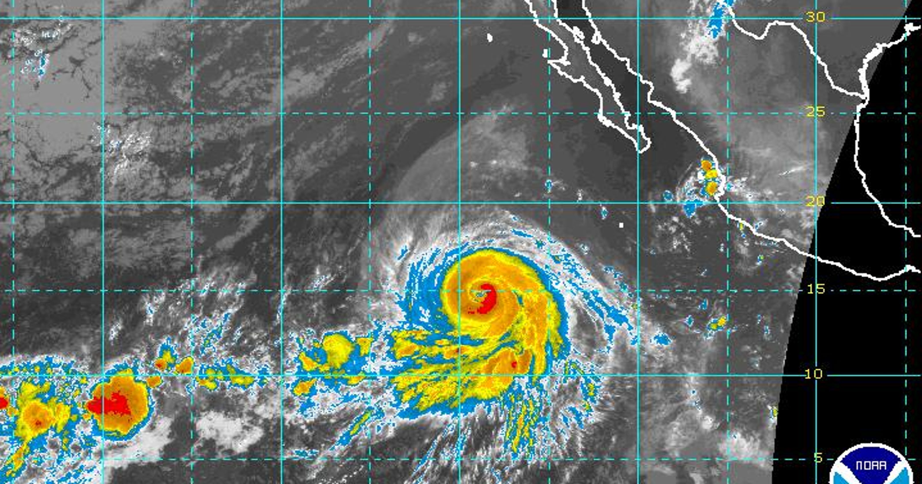 Hurricane Sergio category 4 storm; forecast path; new system pops up