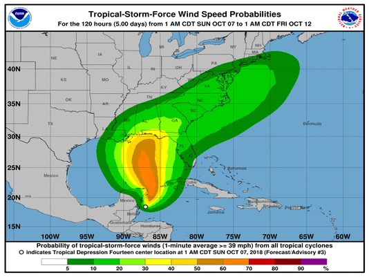 florida map wind speed michael panhandle storm heading tropical north global