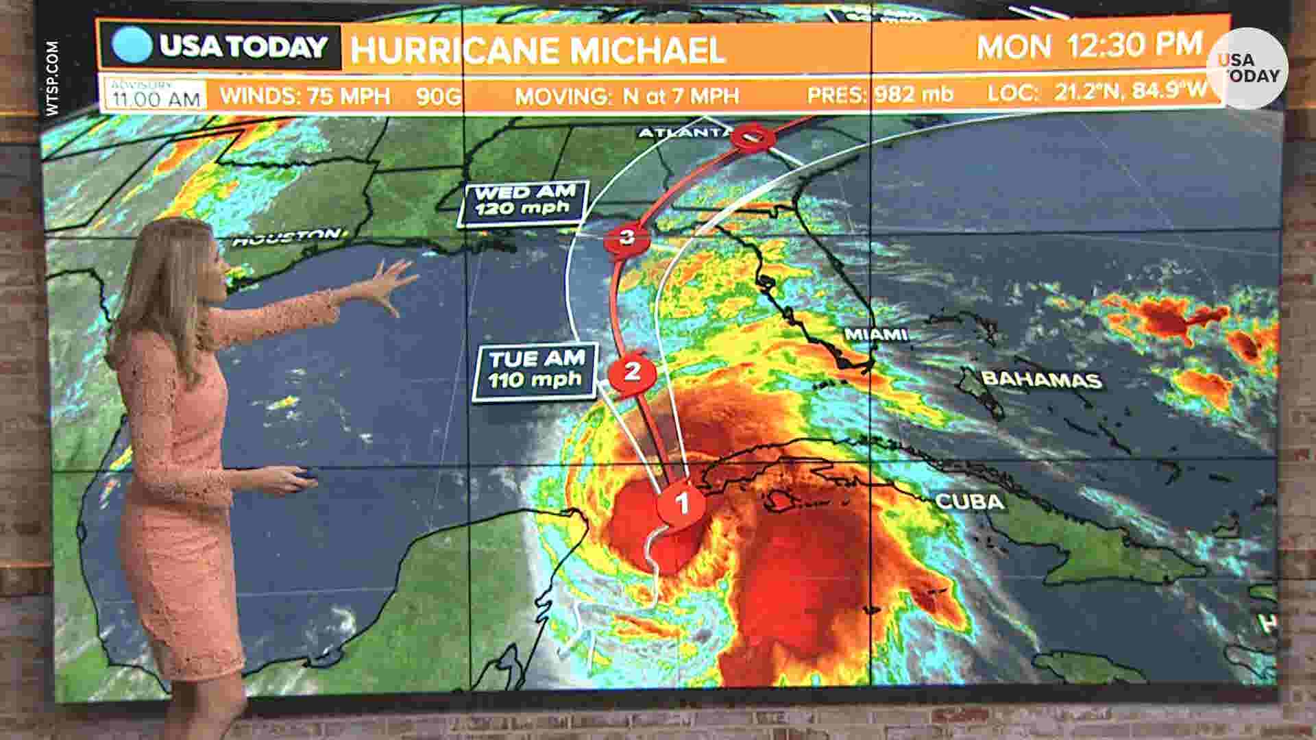 Î‘Ï€Î¿Ï„Î­Î»ÎµÏƒÎ¼Î± ÎµÎ¹ÎºÏŒÎ½Î±Ï‚ Î³Î¹Î± Hurricane Michael approaches Florida, gains strength, evacuation ordered