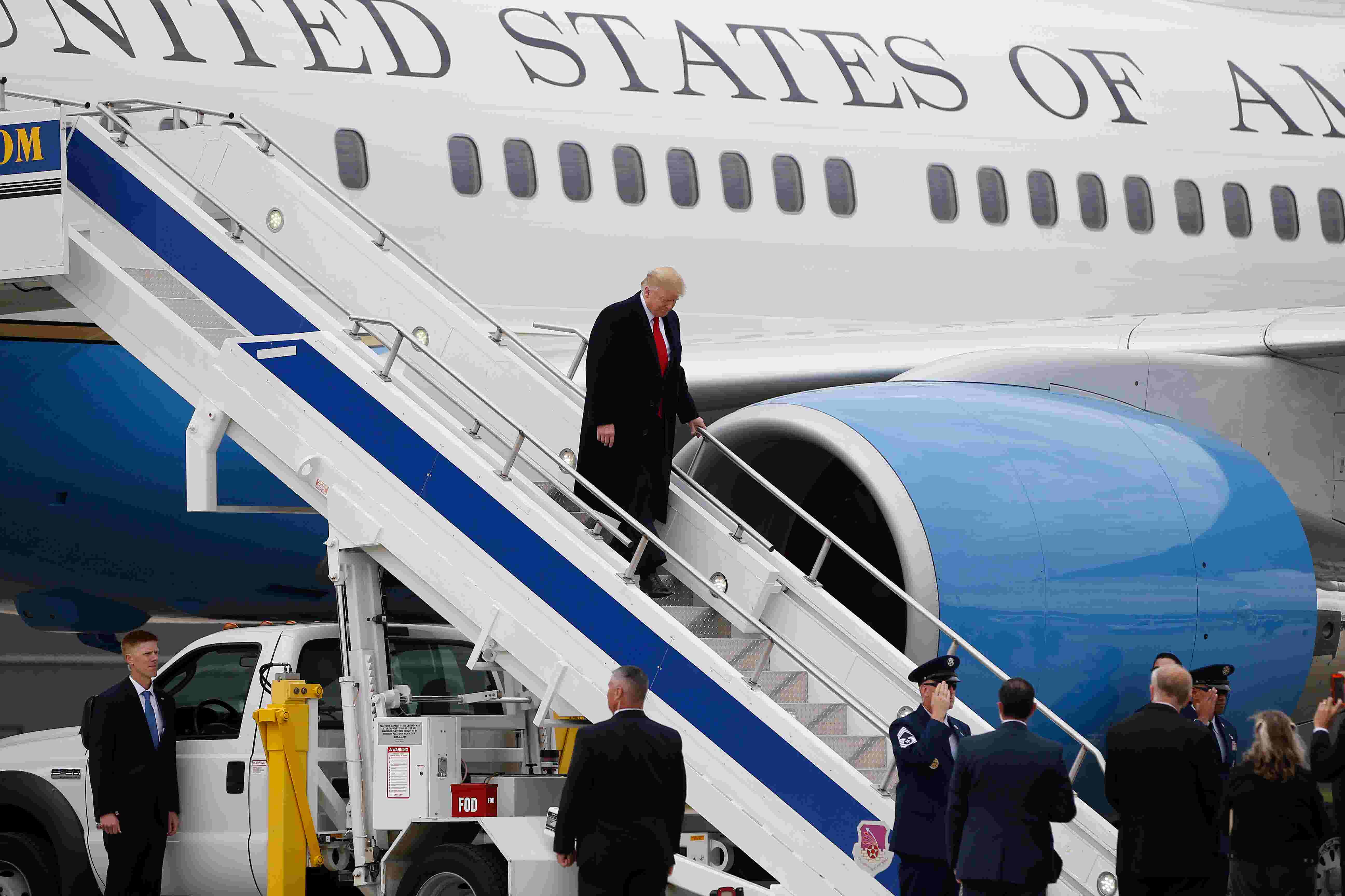 Watch President Trump arrives at Lunken Airport