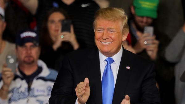 President Donald Trump holds a rally in Richmond,...