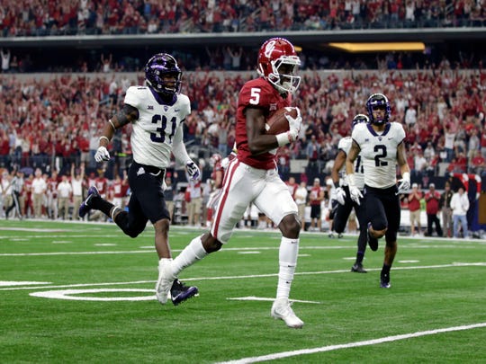 Oklahoma wide receiver Marquise Brown scored a touchdown in the third quarter against TCU in the Big 12 championship game.