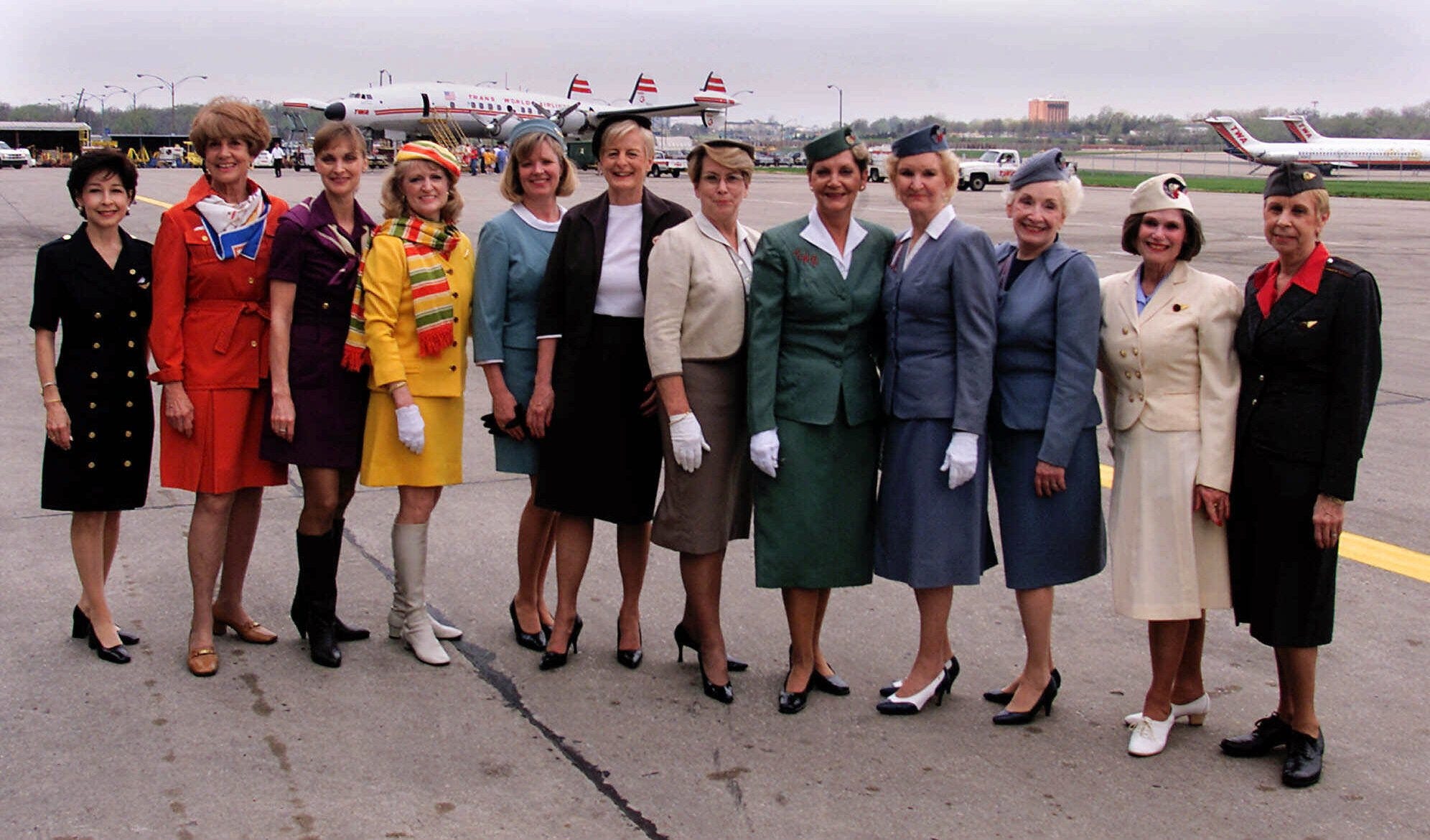 Flight attendant uniforms through the years