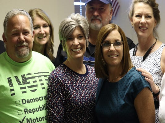 Martha McSally and Joni Ernst with supporters