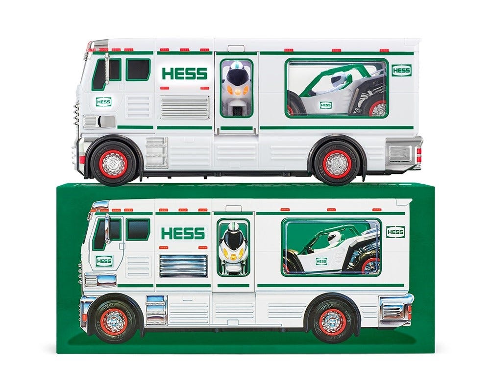 hess 2018 toy truck rv with atv and motorbike