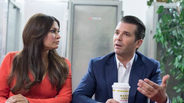 Donald Trump Jr. and Kimberly Guilfoyle give an...