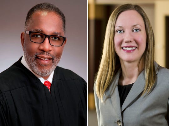 Michigan Court of Appeals Judge Kurtis Wilder, left, and Elizabeth Clement, Justice of the Michigan Supreme Court.