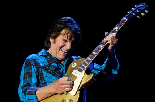 Rock singer John Fogerty performs during the Peace & Love festival in Borlange in the Midwest of Sweden Saturday July 3 2010.