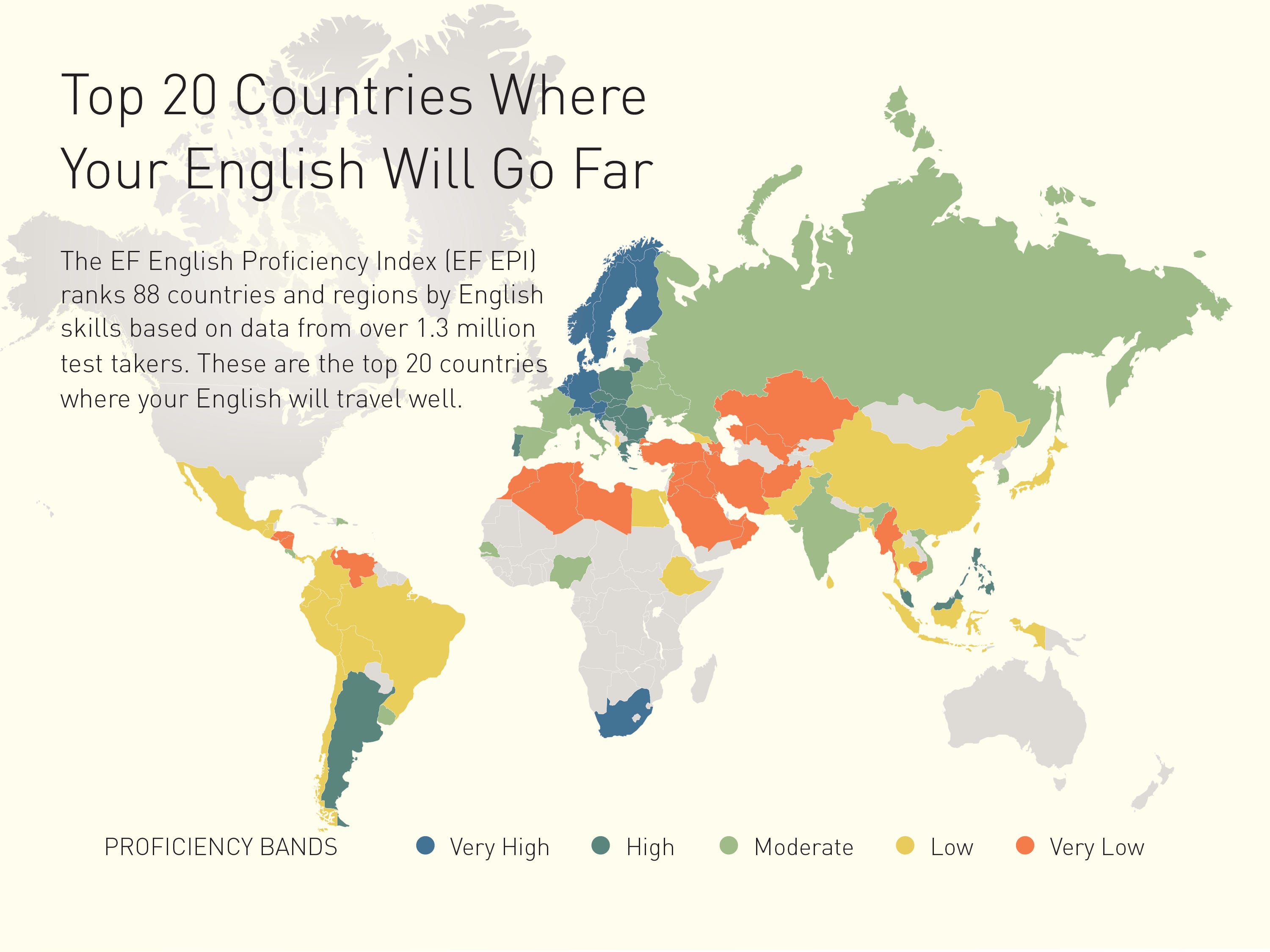 Top 20 Countries Where English Travels Well (2018)