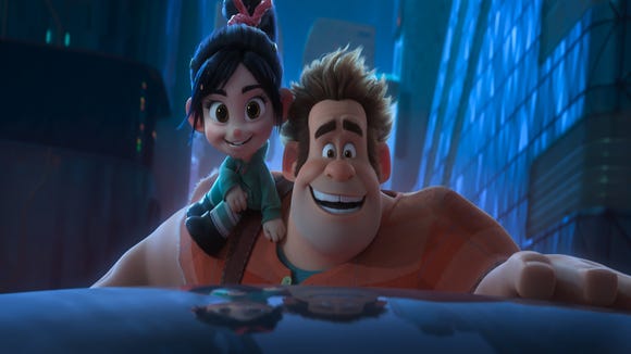 Vanellope (voiced by Sarah Silverman, left) and Ralph (John C. Reilly) see their close friendship tested in "Ralph Breaks the Internet".