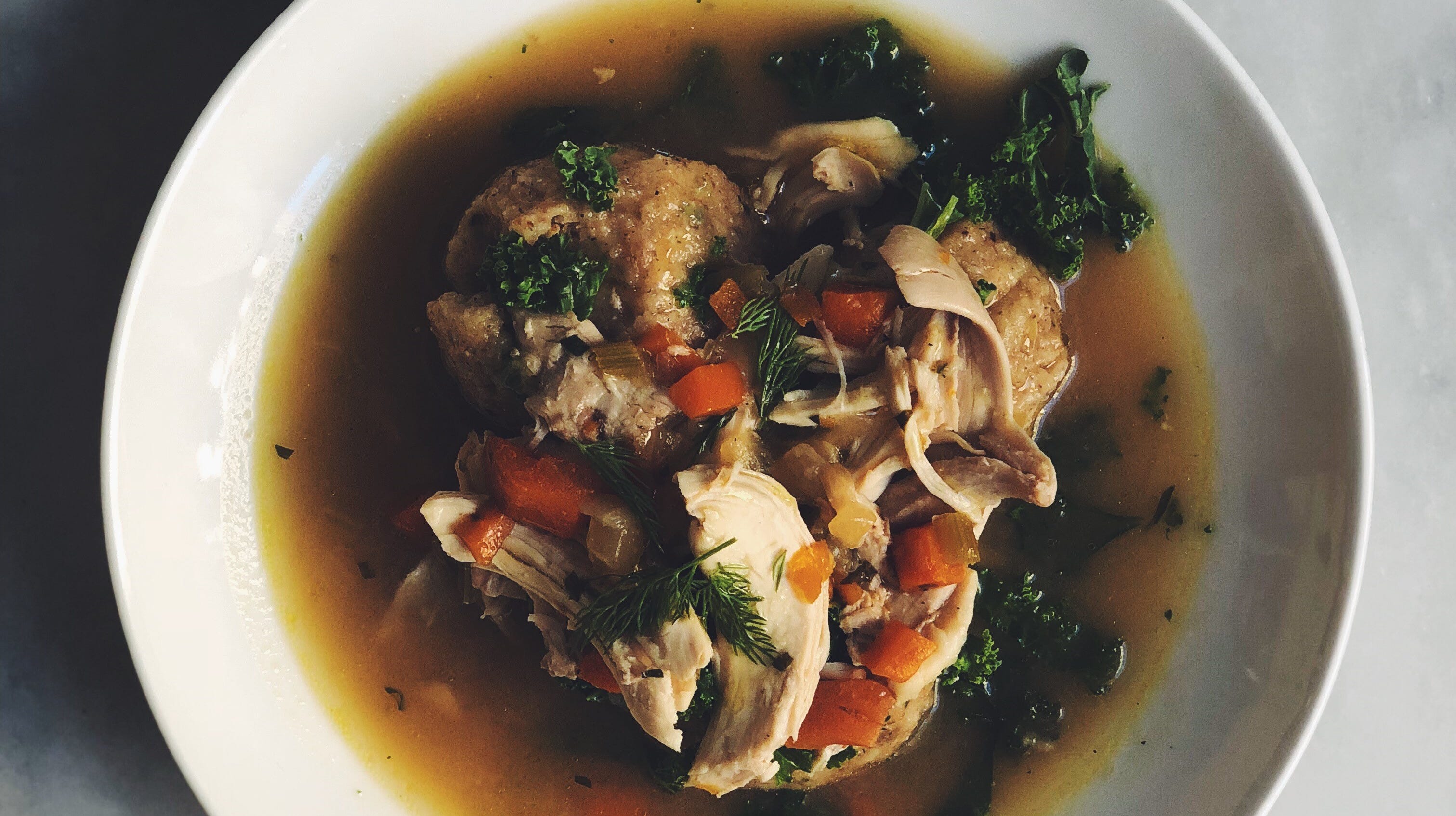 At Modine in Asbury Park, chicken and dumplings is made with parsnips, kale and sherry.