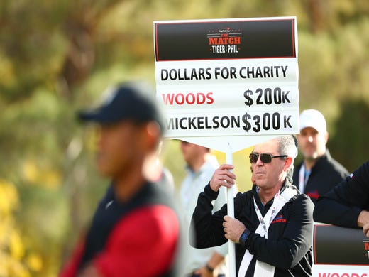 A view of the charity donation walking board.