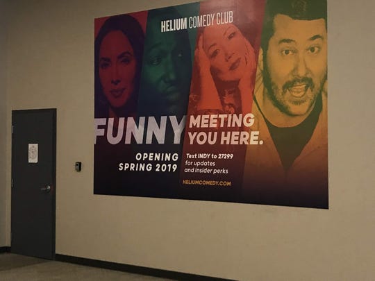 This graphic marks the spot of the Helium Comedy Club coming to Circle Centre mall.