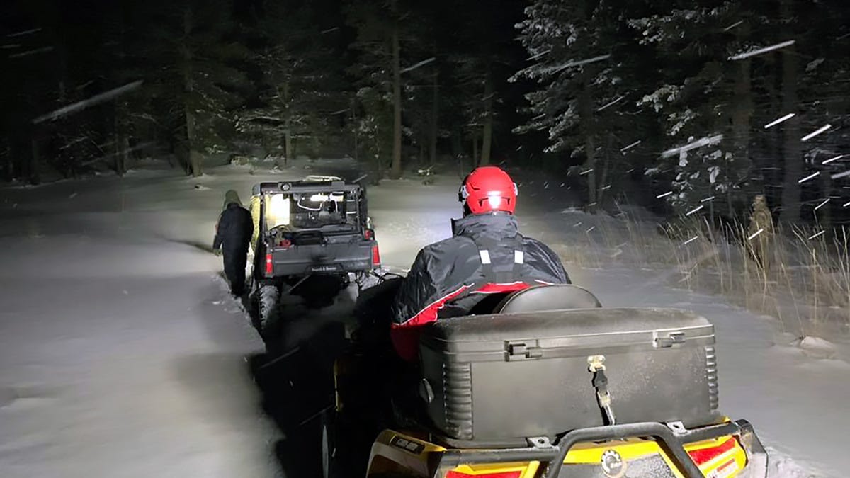 Volunteers from Mesilla Valley Search and Rescue in Las Cruces, New Mexico, braved blizzard conditions the night of Dec. 27, 2018, to look for Cutter Rogers, 36, of Carlsbad, New Mexico, and his three children who went elk hunting Christmas Eve in the Sacramento Mountains of Lincoln National Forest about 25 miles east of Alamogordo, New Mexico, but had not been heard from since. The family was found, stranded in their pickup truck, around noon the   next day.