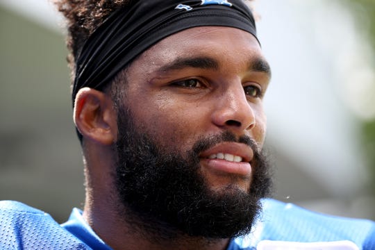 Detroit Lions linebacker Trevor Bates at training camp in Allen Park on July 28, 2018.