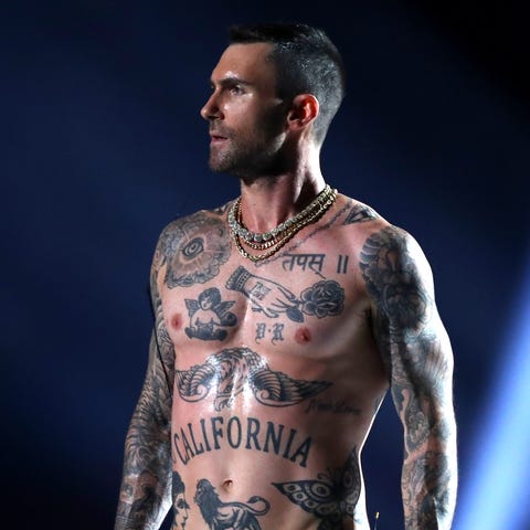 Adam Levine of Maroon 5 performs during the Pepsi...