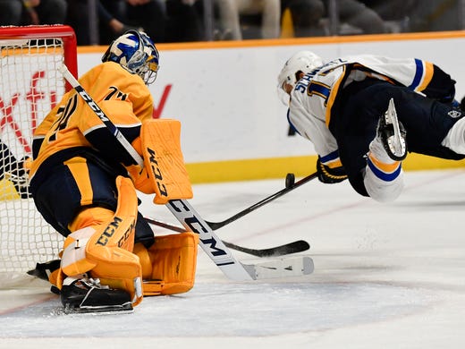 Predators' Juuse Saros and his pads have been gold lately