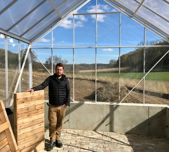 Backyard greenhouse winter