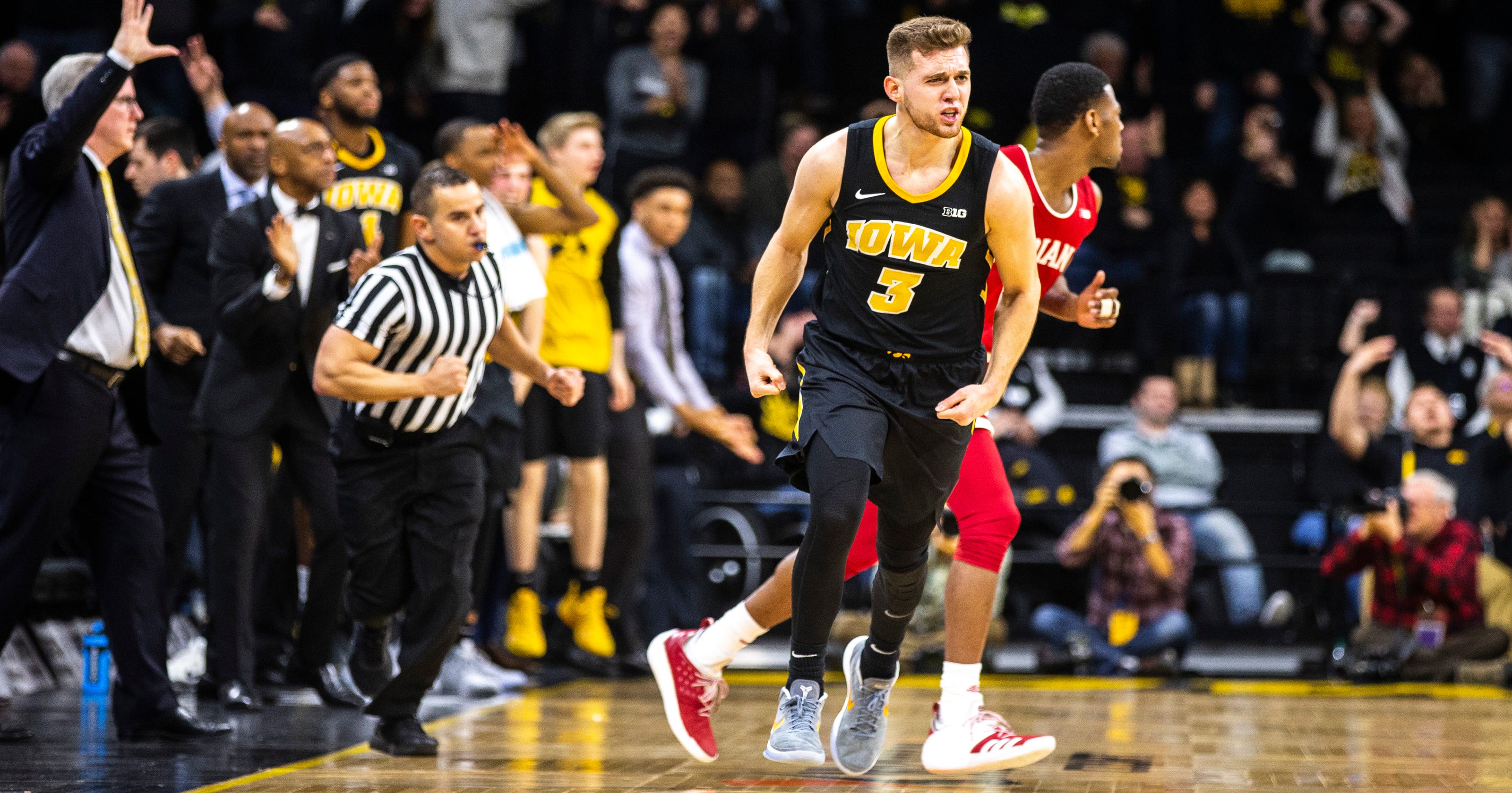 Iowa basketball The Hawkeyes win in overtime against the Hoosiers.